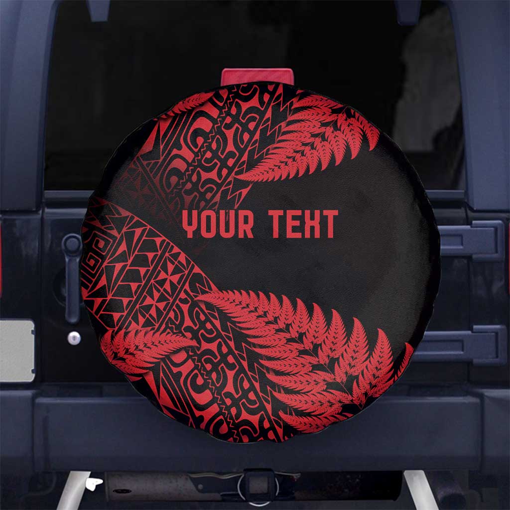 New Zealand Rugby Pacific Personalised Spare Tire Cover All Red Maori Pasifika Fern Pattern