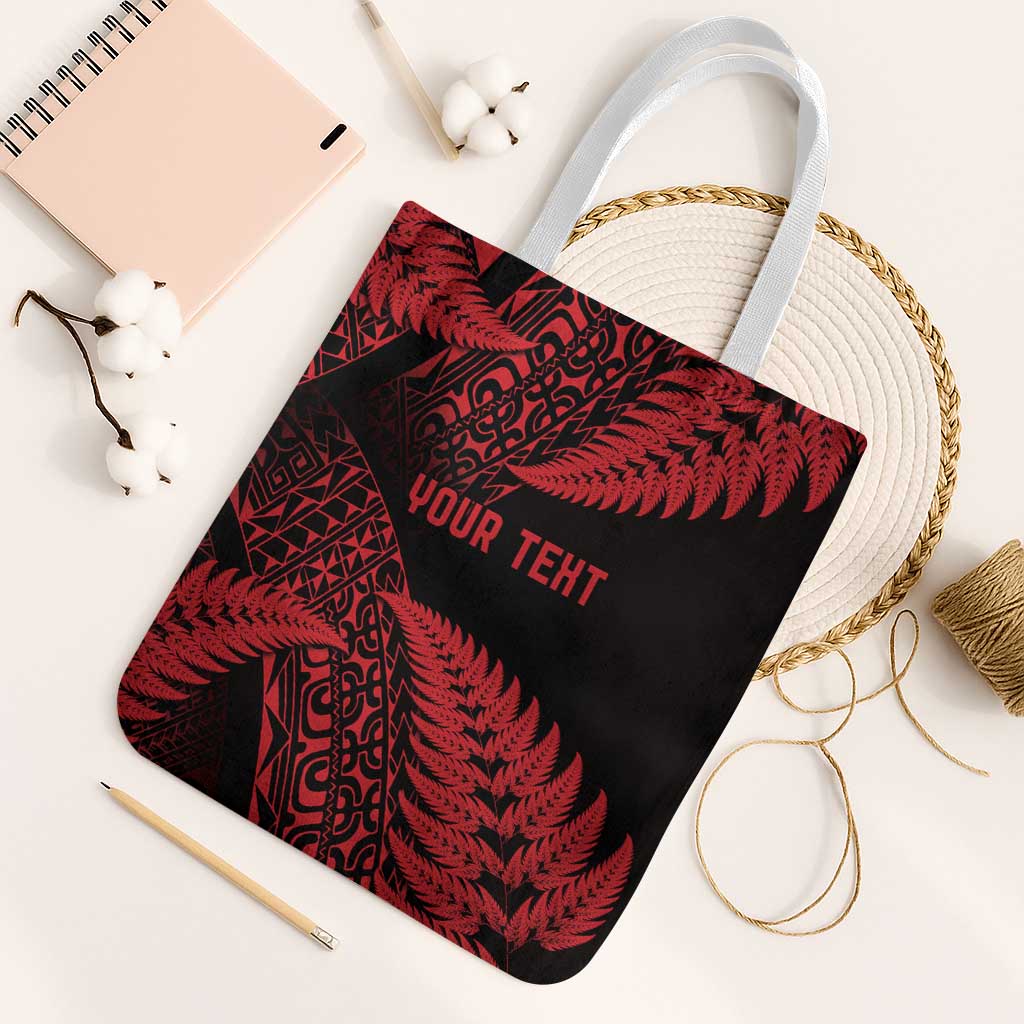 New Zealand Rugby Pacific Personalised Tote Bag All Red Maori Pasifika Fern Pattern - Polynesian Pride