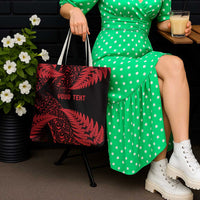 New Zealand Rugby Pacific Personalised Tote Bag All Red Maori Pasifika Fern Pattern - Polynesian Pride