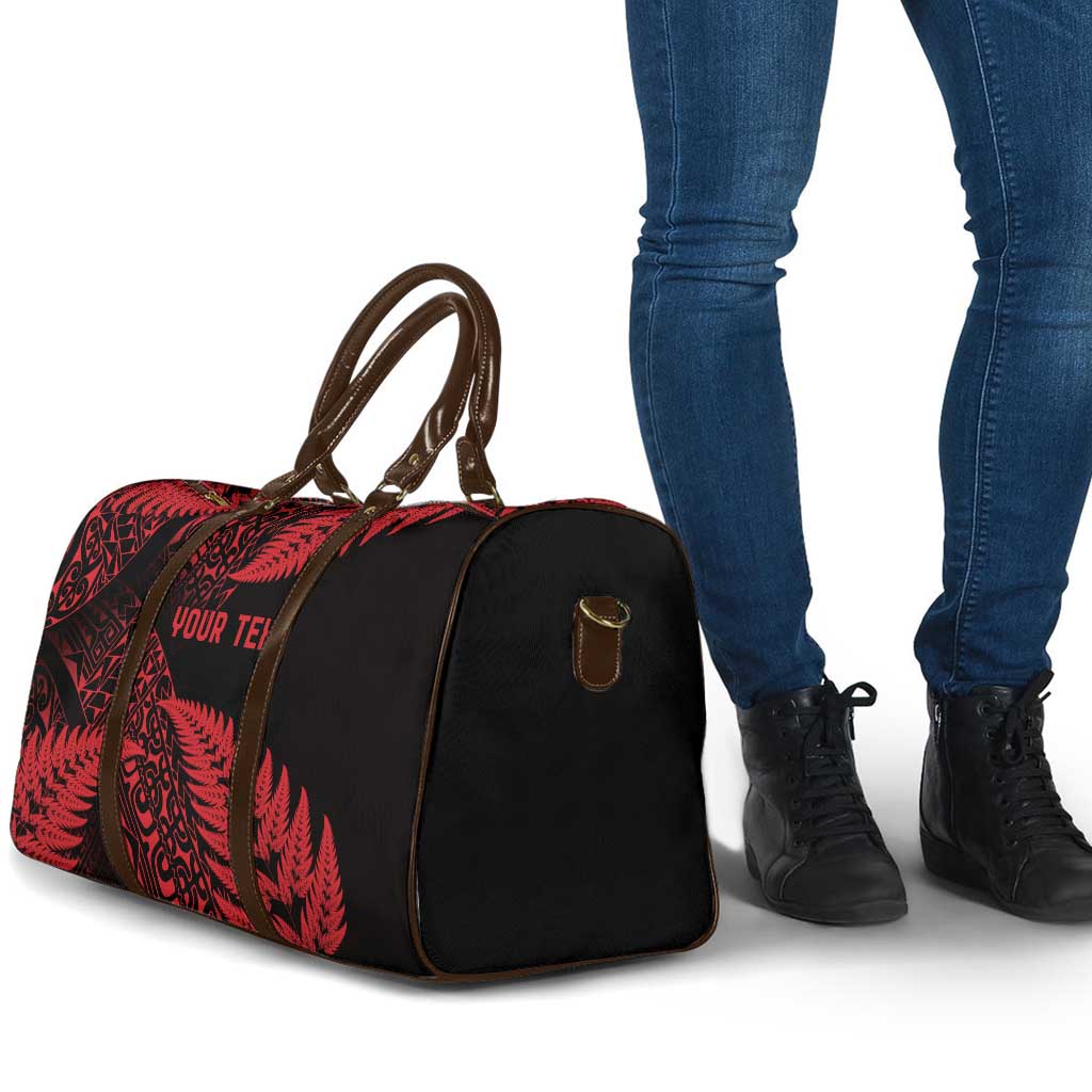 New Zealand Rugby Pacific Personalised Travel Bag All Red Maori Pasifika Fern Pattern - Polynesian Pride