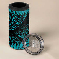 New Zealand Rugby Pacific Personalised 4 in 1 Can Cooler Tumbler All Turquoise Maori Pasifika Fern Pattern LT9 - Polynesian Pride