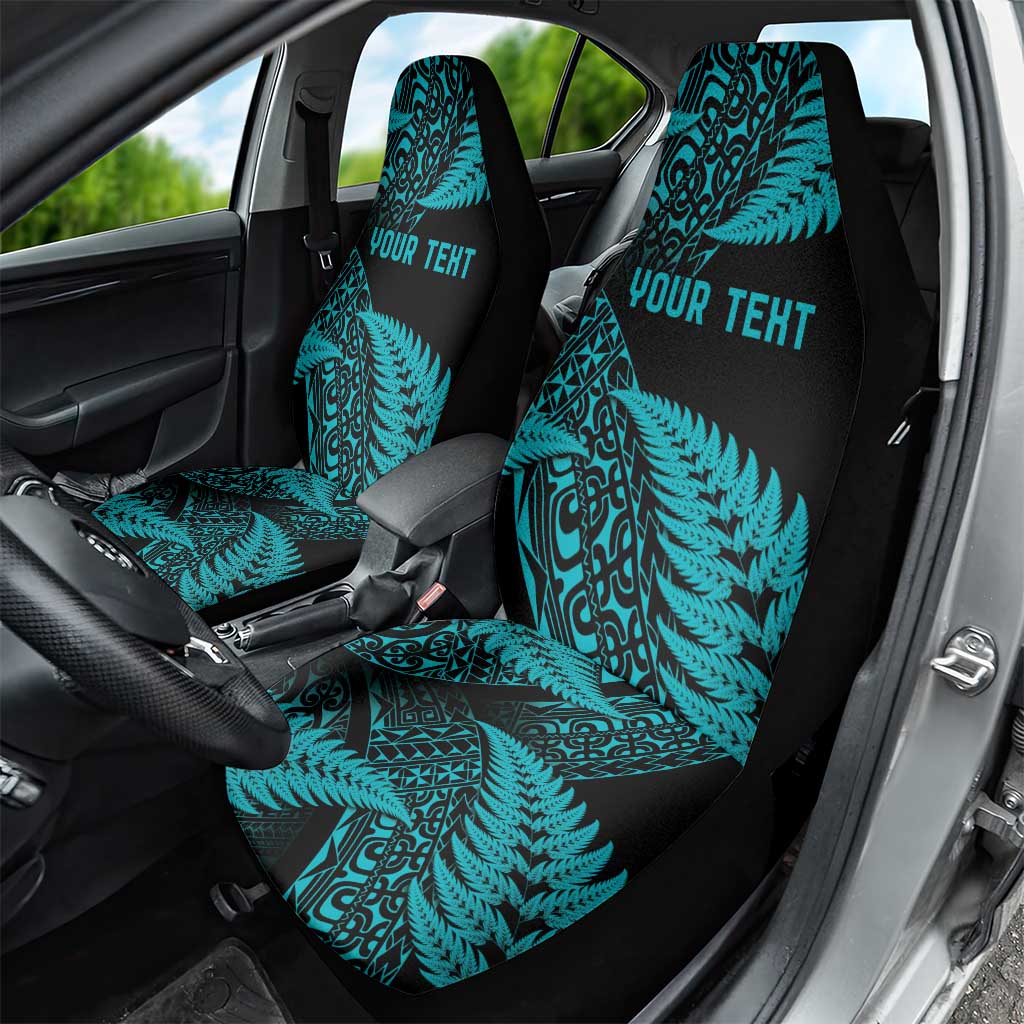 New Zealand Rugby Pacific Personalised Car Seat Cover All Turquoise Maori Pasifika Fern Pattern