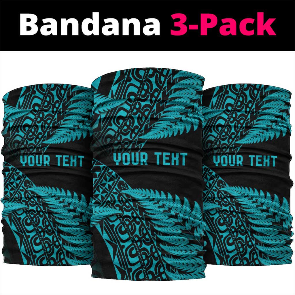 New Zealand Rugby Pacific Personalised Neck Gaiter All Turquoise Maori Pasifika Fern Pattern - Polynesian Pride
