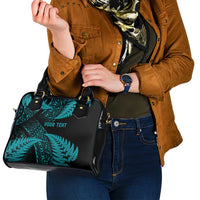 New Zealand Rugby Pacific Personalised Shoulder Handbag All Turquoise Maori Pasifika Fern Pattern