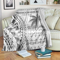 Custom Fiji Rugby Blanket Polynesian Fijian Masi Palm Tree