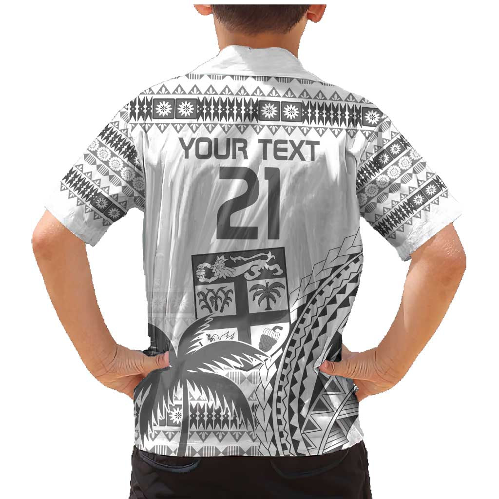 Custom Fiji Rugby Family Matching Mermaid Dress and Hawaiian Shirt Polynesian Fijian Masi Palm Tree