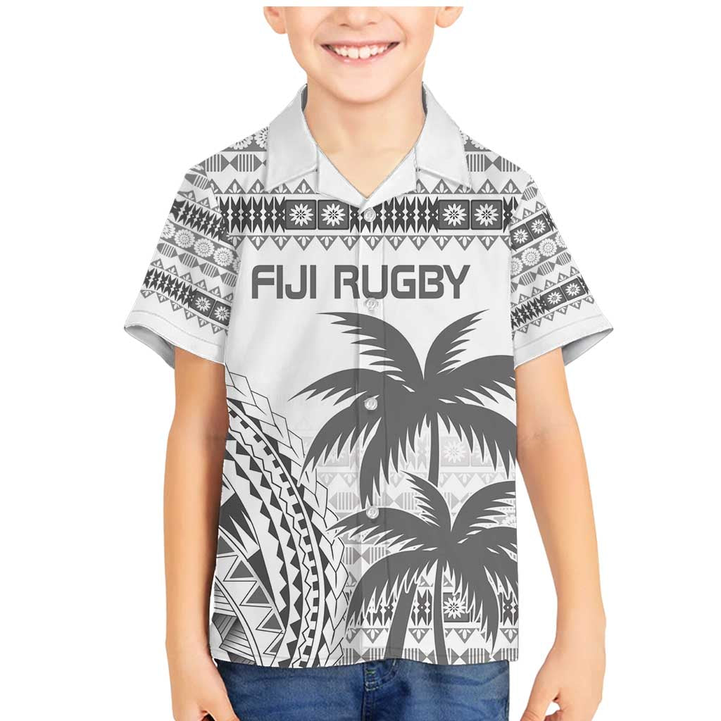 Custom Fiji Rugby Family Matching Mermaid Dress and Hawaiian Shirt Polynesian Fijian Masi Palm Tree