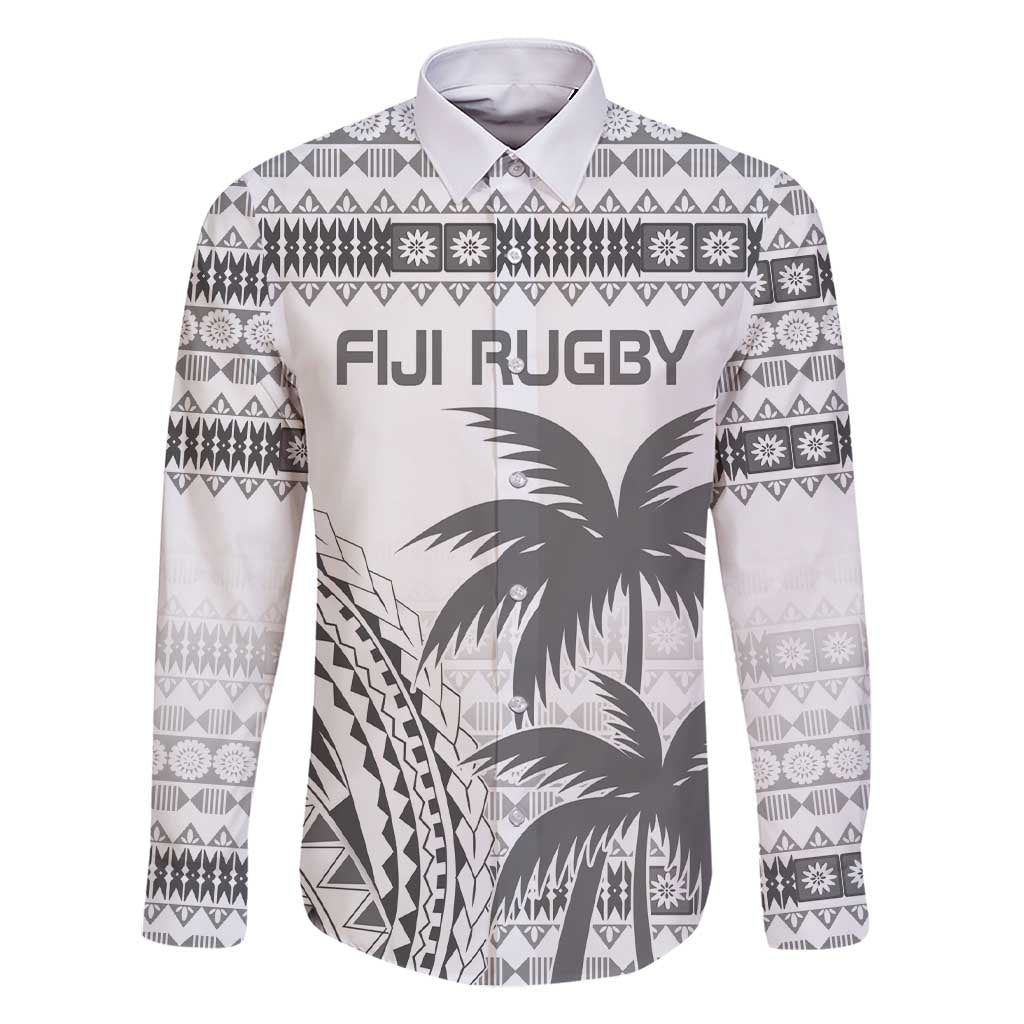 Custom Fiji Rugby Family Matching Short Sleeve Bodycon Dress and Hawaiian Shirt Polynesian Fijian Masi Palm Tree