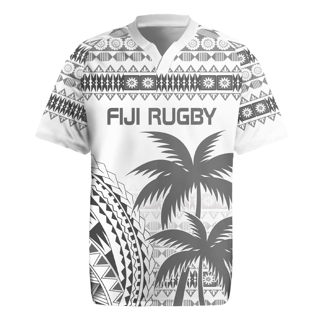 Custom Fiji Rugby Rugby Jersey Polynesian Fijian Masi Palm Tree
