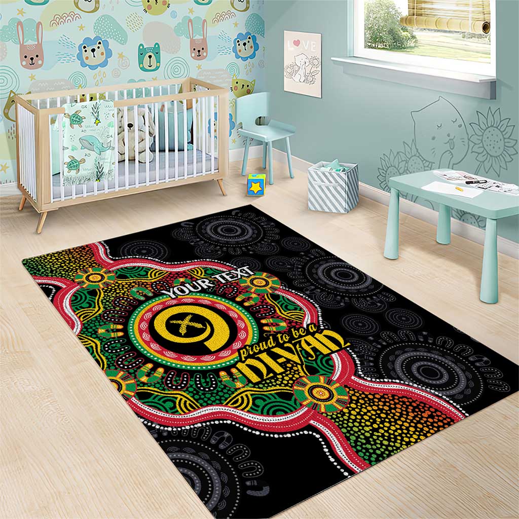 Vanuatu Personalised Area Rug Aboriginal Dot Paitnting LT9 - Polynesian Pride