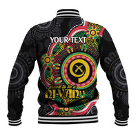 Vanuatu Personalised Baseball Jacket Aboriginal Dot Paitnting - Polynesian Pride