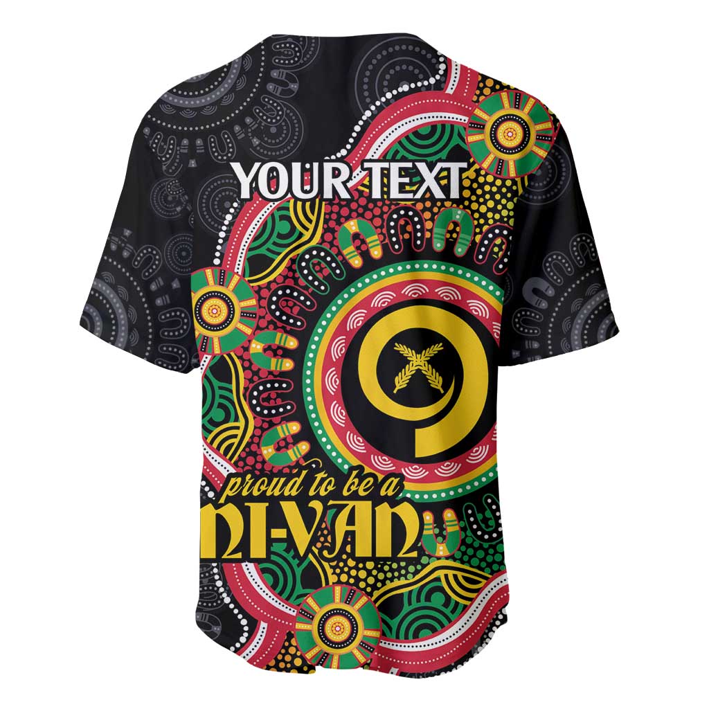Vanuatu Personalised Baseball Jersey Aboriginal Dot Paitnting - Polynesian Pride