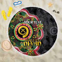 Vanuatu Personalised Beach Blanket Aboriginal Dot Paitnting - Polynesian Pride