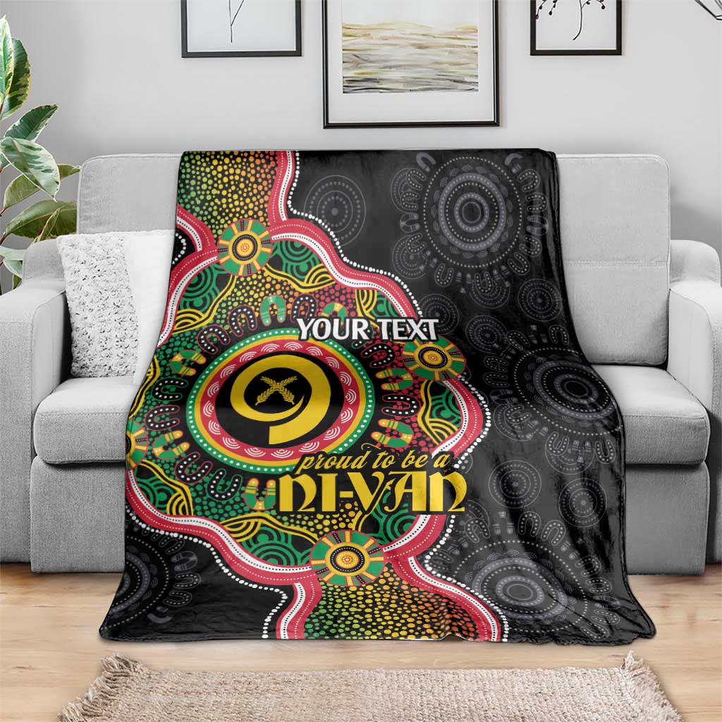 Vanuatu Personalised Blanket Aboriginal Dot Paitnting - Polynesian Pride