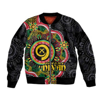 Vanuatu Personalised Bomber Jacket Aboriginal Dot Paitnting - Polynesian Pride