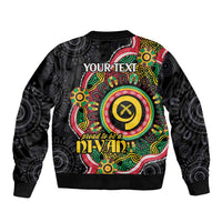 Vanuatu Personalised Bomber Jacket Aboriginal Dot Paitnting - Polynesian Pride