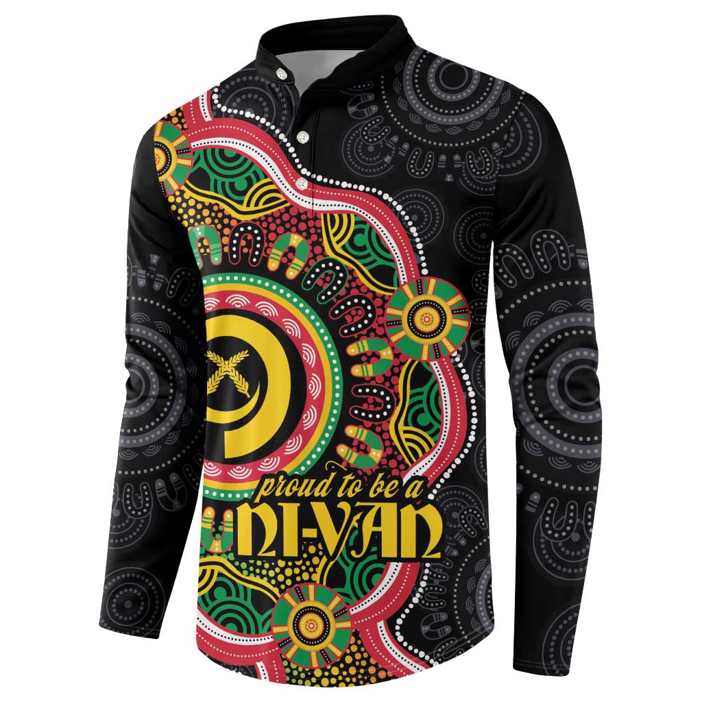 Vanuatu Personalised Button Sweatshirt Aboriginal Dot Paitnting - Polynesian Pride