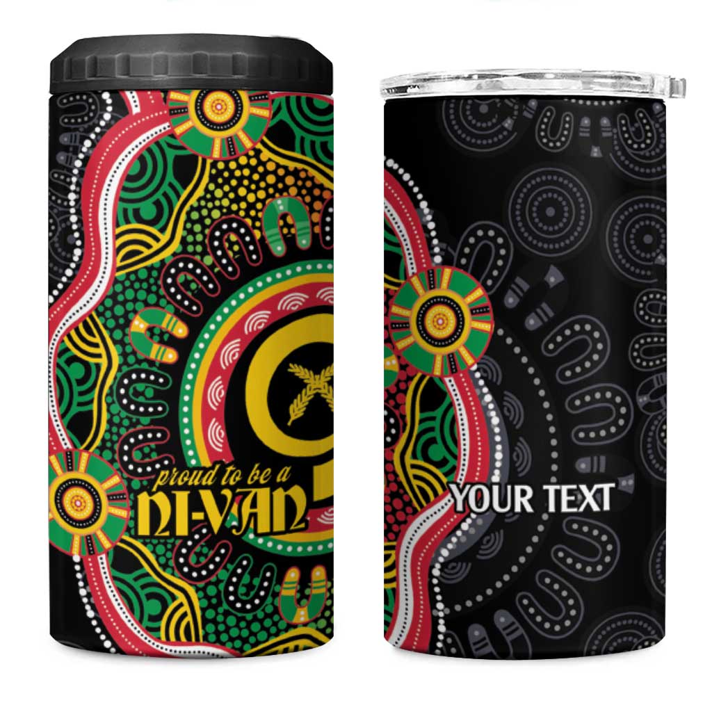 Vanuatu Personalised 4 in 1 Can Cooler Tumbler Aboriginal Dot Paitnting LT9 One Size: 16 oz Black - Polynesian Pride