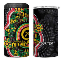 Vanuatu Personalised 4 in 1 Can Cooler Tumbler Aboriginal Dot Paitnting LT9 One Size: 16 oz Black - Polynesian Pride