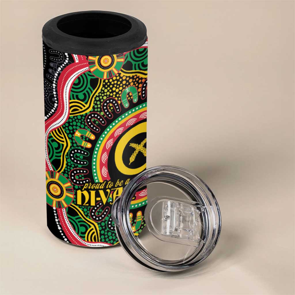 Vanuatu Personalised 4 in 1 Can Cooler Tumbler Aboriginal Dot Paitnting LT9 - Polynesian Pride