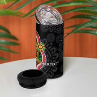 Vanuatu Personalised 4 in 1 Can Cooler Tumbler Aboriginal Dot Paitnting LT9 - Polynesian Pride