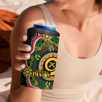 Vanuatu Personalised 4 in 1 Can Cooler Tumbler Aboriginal Dot Paitnting LT9 - Polynesian Pride