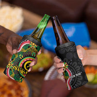Vanuatu Personalised 4 in 1 Can Cooler Tumbler Aboriginal Dot Paitnting LT9 - Polynesian Pride