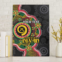 Vanuatu Personalised Canvas Wall Art Aboriginal Dot Paitnting LT9 Without Frame Black - Polynesian Pride