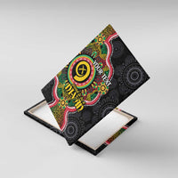 Vanuatu Personalised Canvas Wall Art Aboriginal Dot Paitnting LT9 With Frame Black - Polynesian Pride