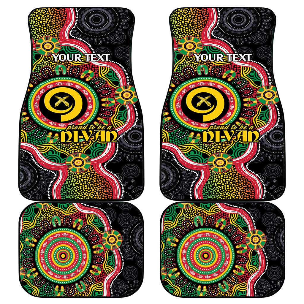 Vanuatu Personalised Car Mats Aboriginal Dot Paitnting LT9 - Polynesian Pride