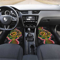 Vanuatu Personalised Car Mats Aboriginal Dot Paitnting LT9 Set 2pcs - Front Black - Polynesian Pride