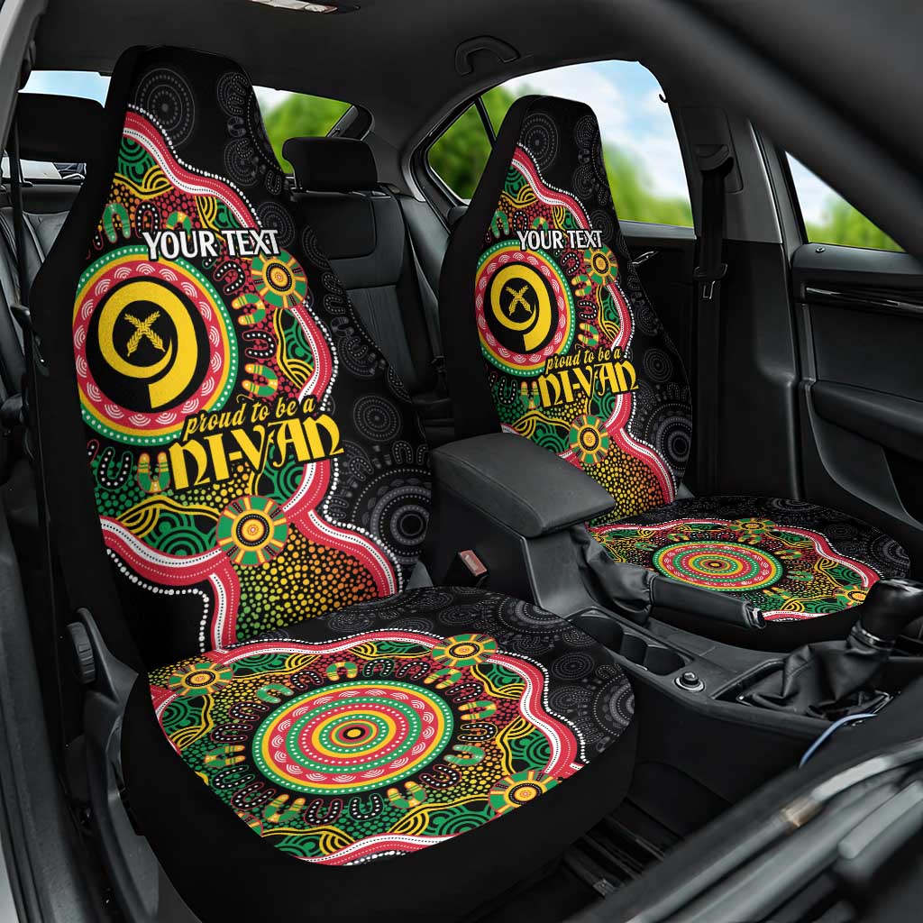 Vanuatu Personalised Car Seat Cover Aboriginal Dot Paitnting - Polynesian Pride