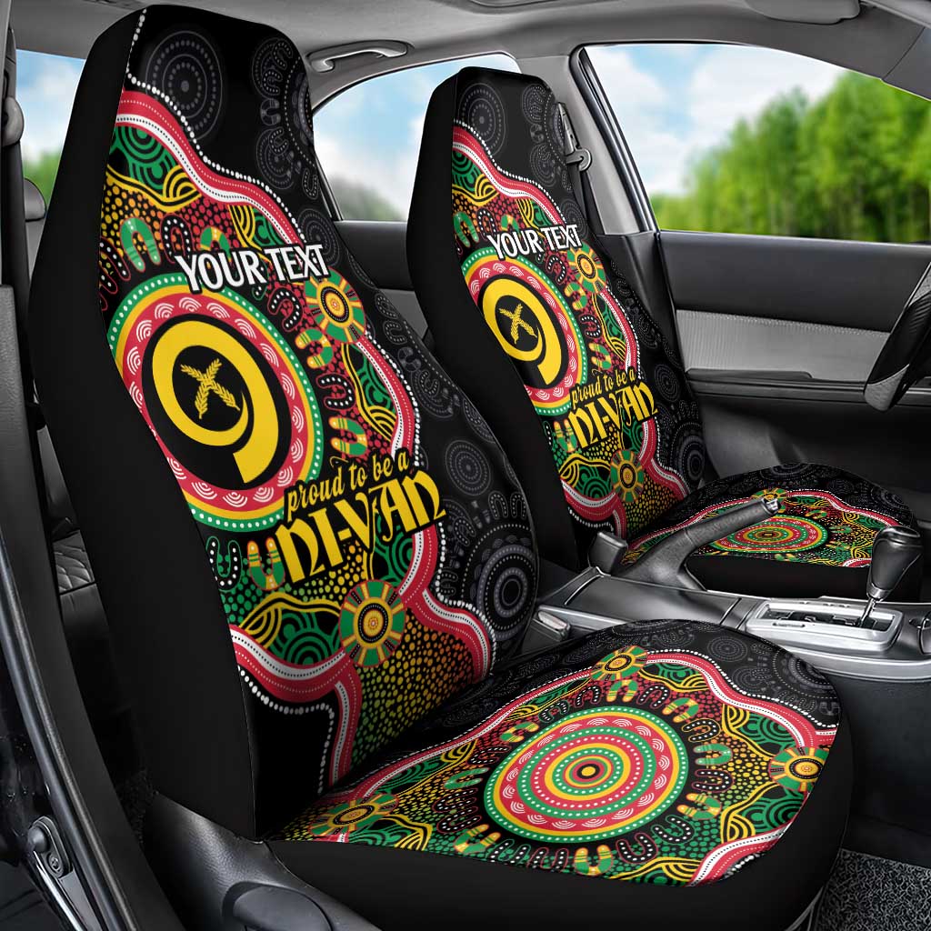 Vanuatu Personalised Car Seat Cover Aboriginal Dot Paitnting - Polynesian Pride