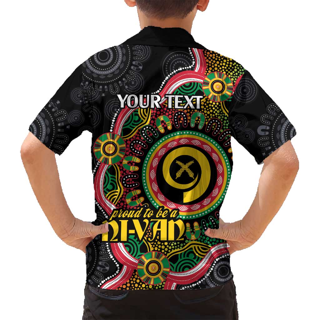 Vanuatu Personalised Family Matching Off Shoulder Short Dress and Hawaiian Shirt Aboriginal Dot Paitnting - Polynesian Pride