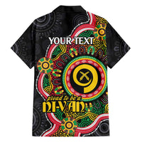Vanuatu Personalised Family Matching Short Sleeve Bodycon Dress and Hawaiian Shirt Aboriginal Dot Paitnting - Polynesian Pride