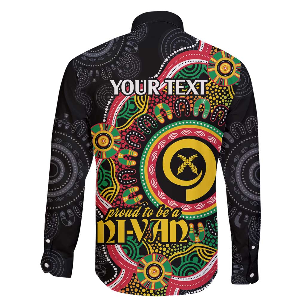 Vanuatu Personalised Family Matching Short Sleeve Bodycon Dress and Hawaiian Shirt Aboriginal Dot Paitnting - Polynesian Pride