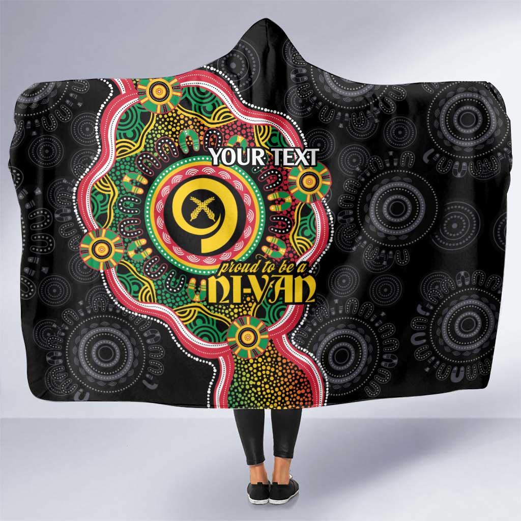 Vanuatu Personalised Hooded Blanket Aboriginal Dot Paitnting - Polynesian Pride