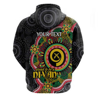 Vanuatu Personalised Hoodie Aboriginal Dot Paitnting - Polynesian Pride