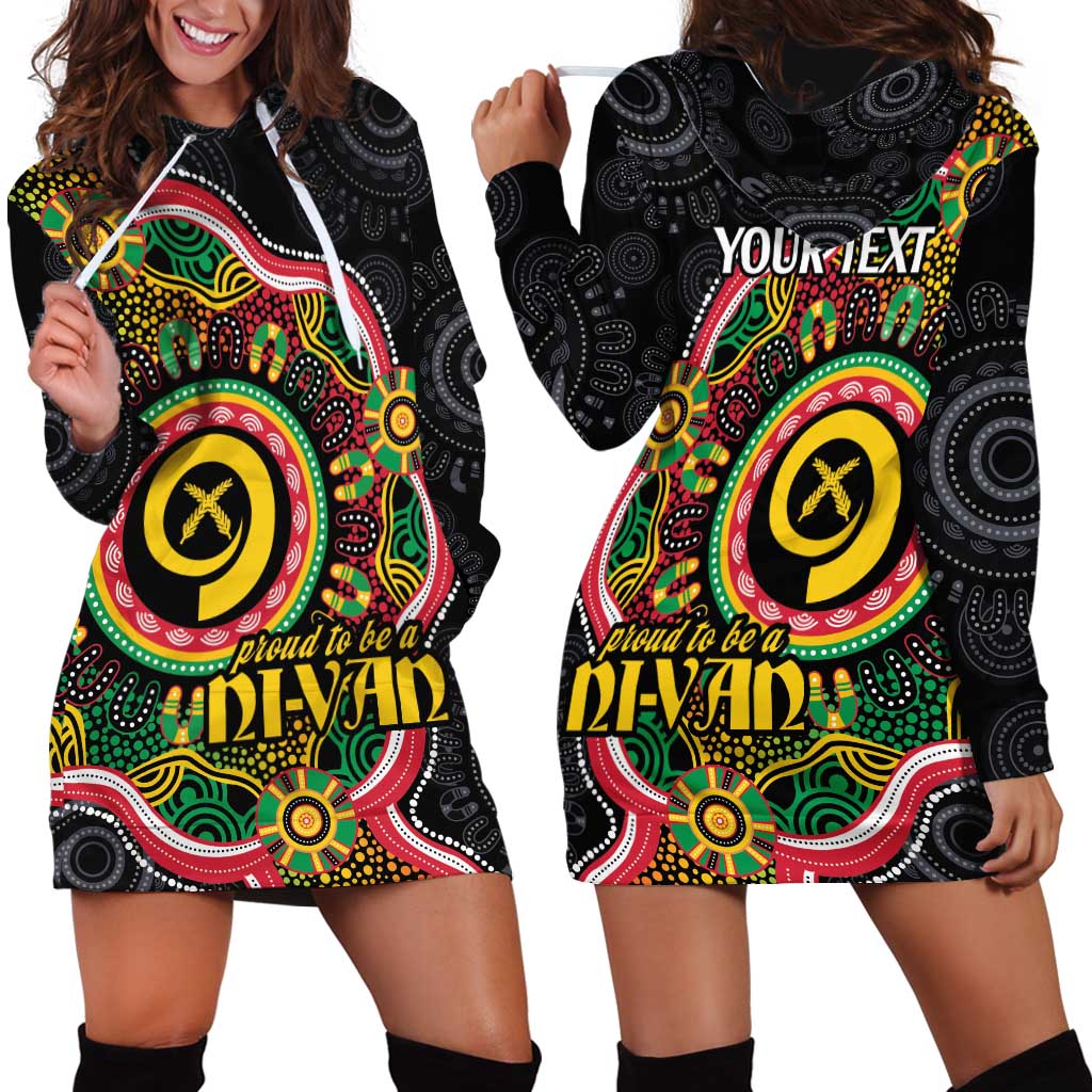 Vanuatu Personalised Hoodie Dress Aboriginal Dot Paitnting - Polynesian Pride