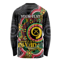 Vanuatu Personalised Long Sleeve Shirt Aboriginal Dot Paitnting - Polynesian Pride