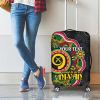 Vanuatu Personalised Luggage Cover Aboriginal Dot Paitnting - Polynesian Pride