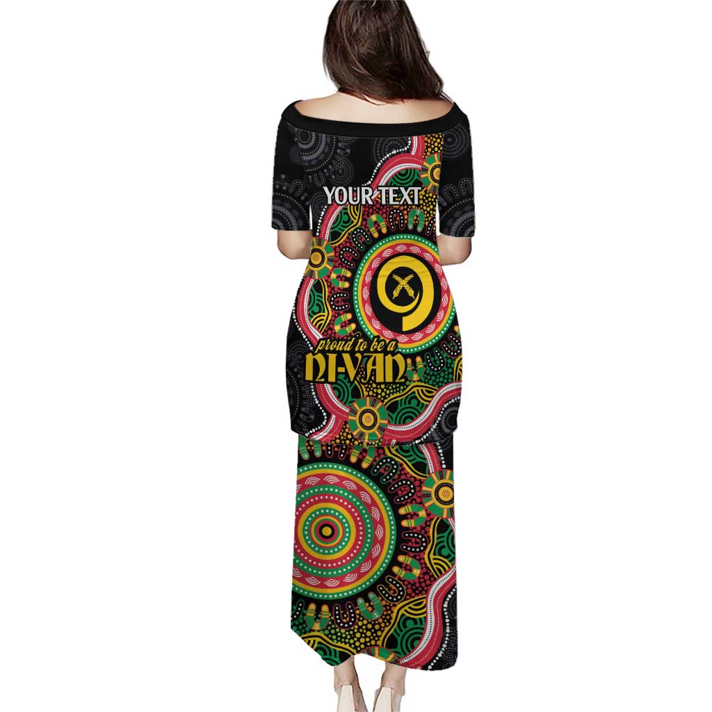 Vanuatu Personalised Puletasi Aboriginal Dot Paitnting - Polynesian Pride