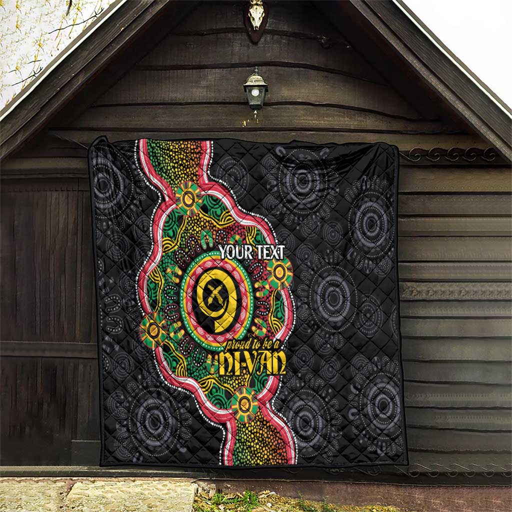 Vanuatu Personalised Quilt Aboriginal Dot Paitnting - Polynesian Pride
