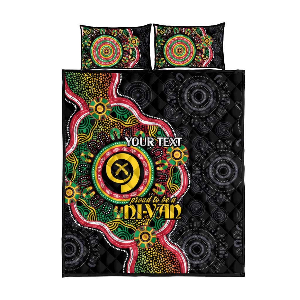 Vanuatu Personalised Quilt Bed Set Aboriginal Dot Paitnting - Polynesian Pride