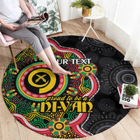 Vanuatu Personalised Round Carpet Aboriginal Dot Paitnting - Polynesian Pride