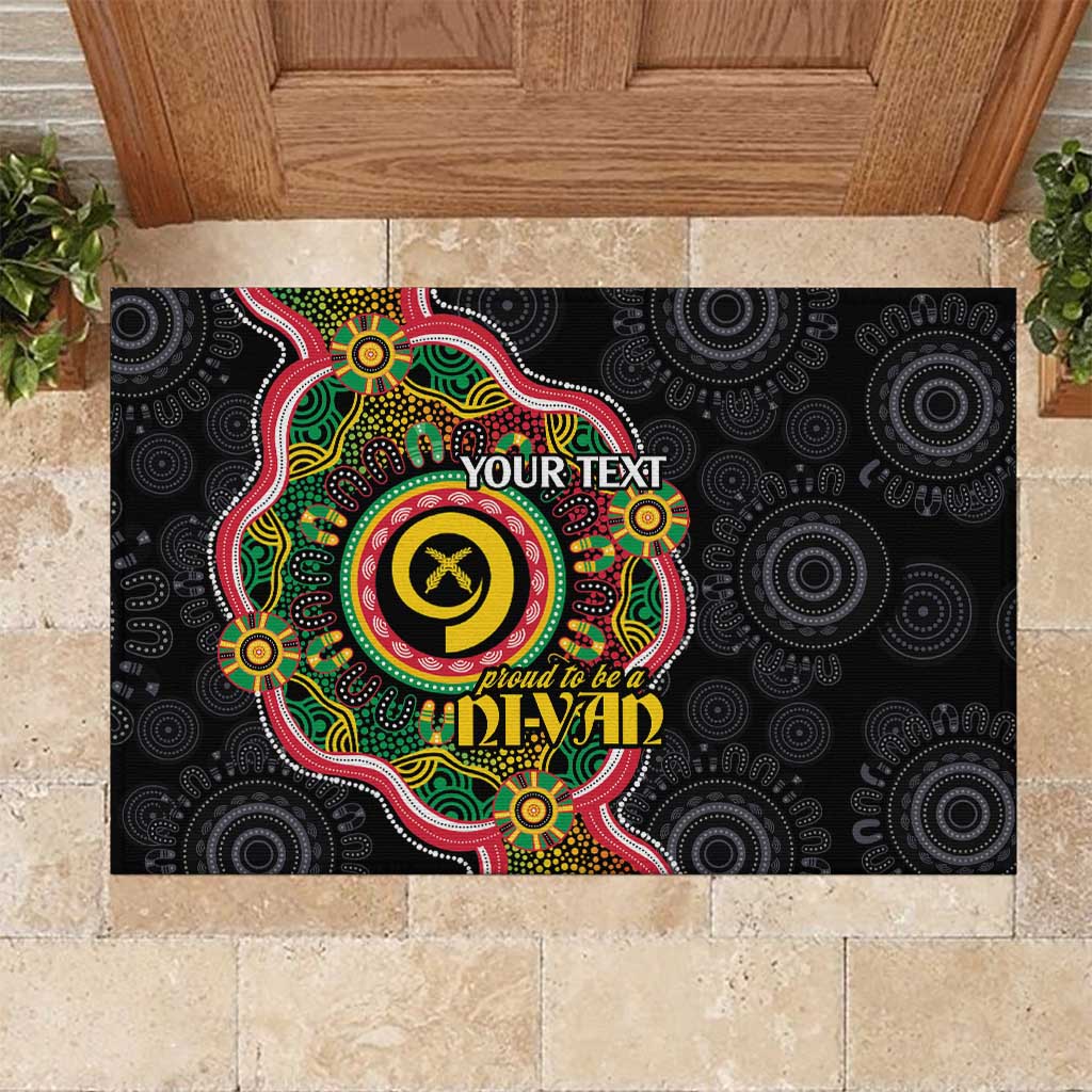 Vanuatu Personalised Rubber Doormat Aboriginal Dot Paitnting - Polynesian Pride