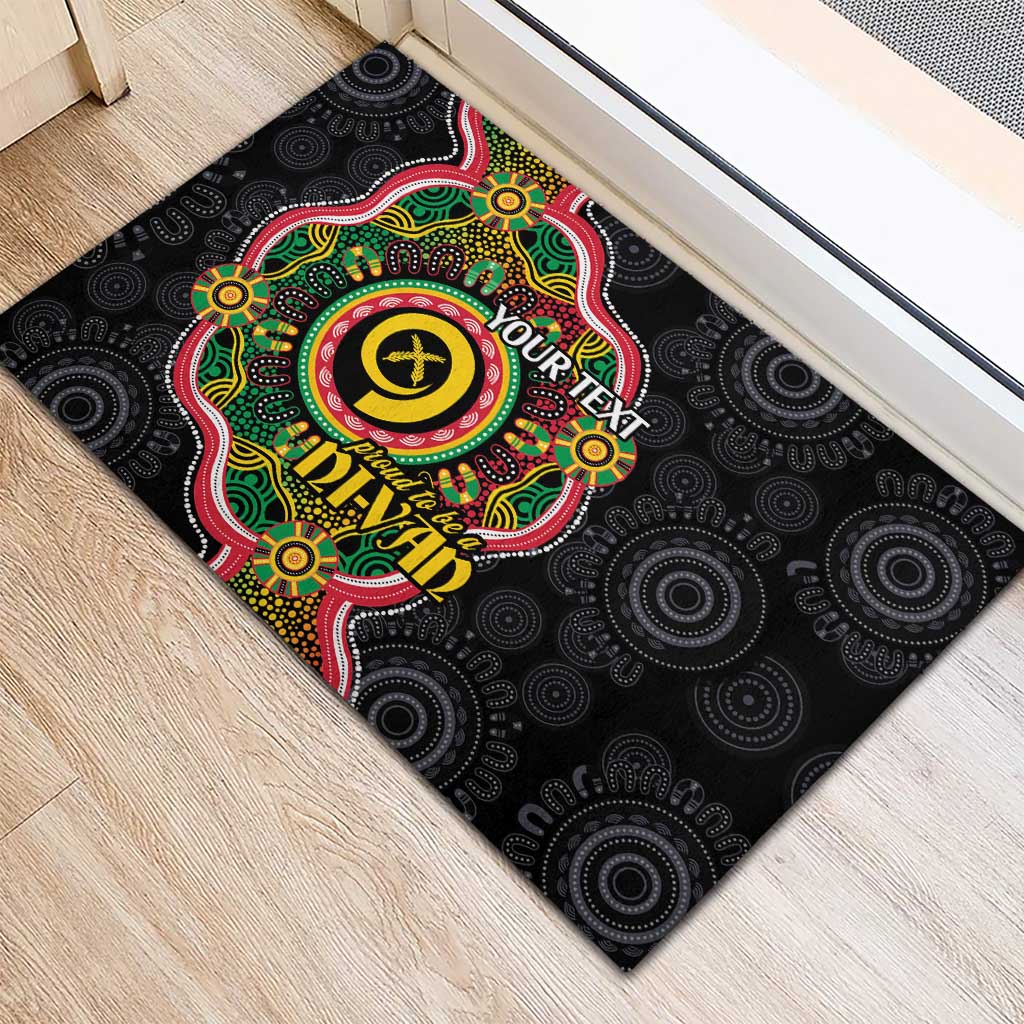 Vanuatu Personalised Rubber Doormat Aboriginal Dot Paitnting - Polynesian Pride