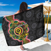 Vanuatu Personalised Sarong Aboriginal Dot Paitnting LT9 One Size 44 x 66 inches Black - Polynesian Pride