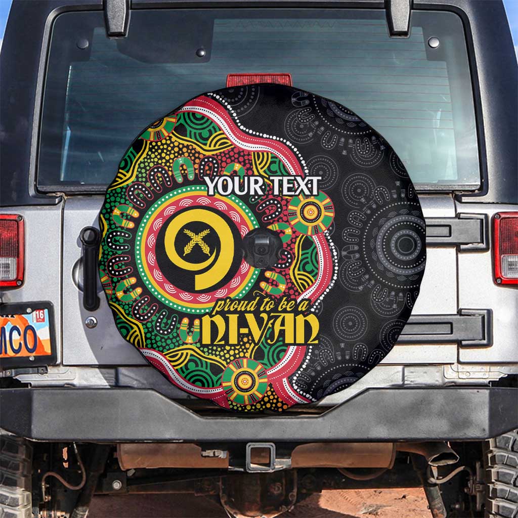 Vanuatu Personalised Spare Tire Cover Aboriginal Dot Paitnting - Polynesian Pride