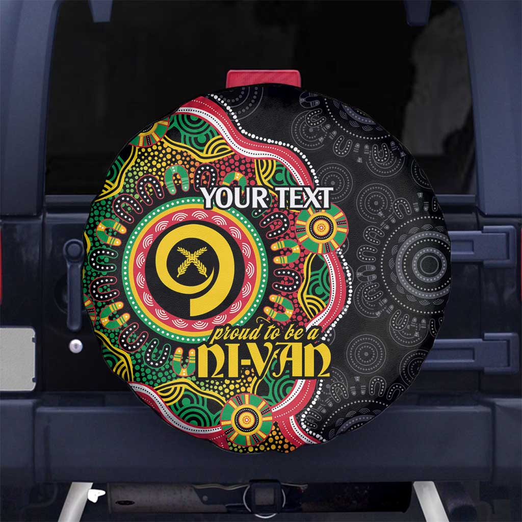 Vanuatu Personalised Spare Tire Cover Aboriginal Dot Paitnting - Polynesian Pride